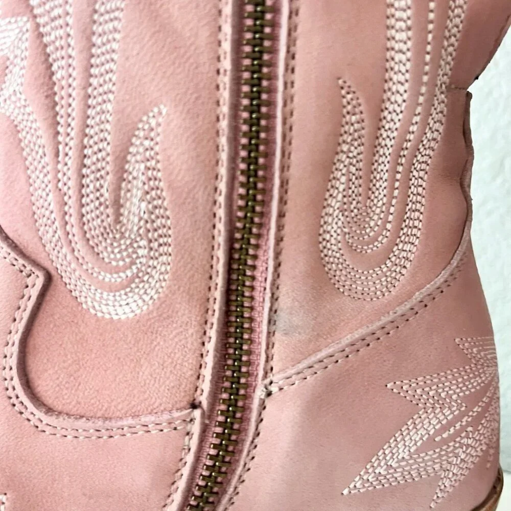 Lane LEXINGTON Over the Knee Pink Cowboy Boots Western Cowgirl Snip Toe Tall 6.5